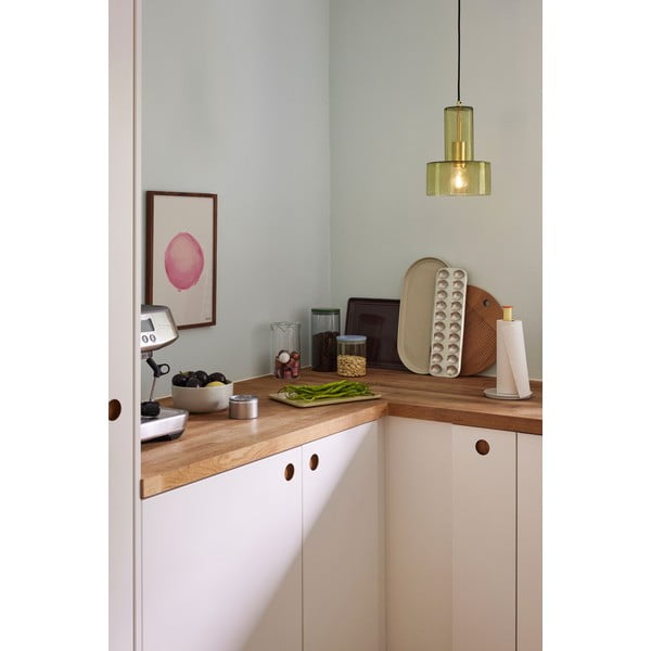 Iš stiklo kabantis šviestuvas žalios spalvos ø 20 cm Ripple – Hübsch-image-2