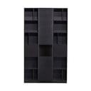 Iš pušies masyvo modulinė knygų spinta juodos spalvos 120x210 cm Finca – WOOOD