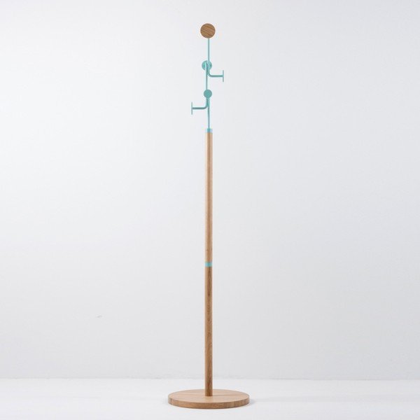 Ąžuolo masyvo pakaba su mėlyna detale Gazzda Hook-image-2