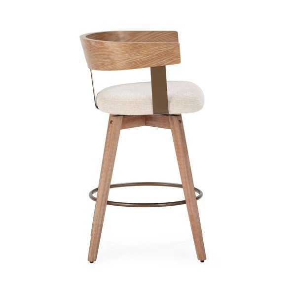 Kreminės spalvos/natūralios spalvos iš audinio baro taburėtės su porankiais 2 vnt. Ilia – MOME-image-4