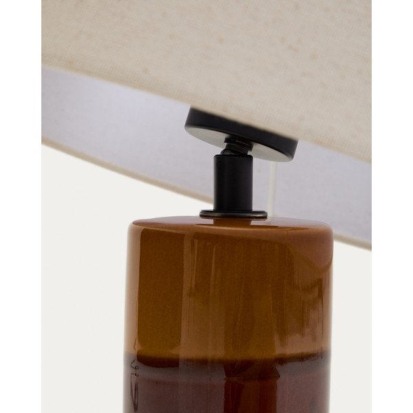 Stalinis šviestuvas (aukštis 61,5 cm) su tekstiliniu gaubtu Mavran – Kave Home-image-3