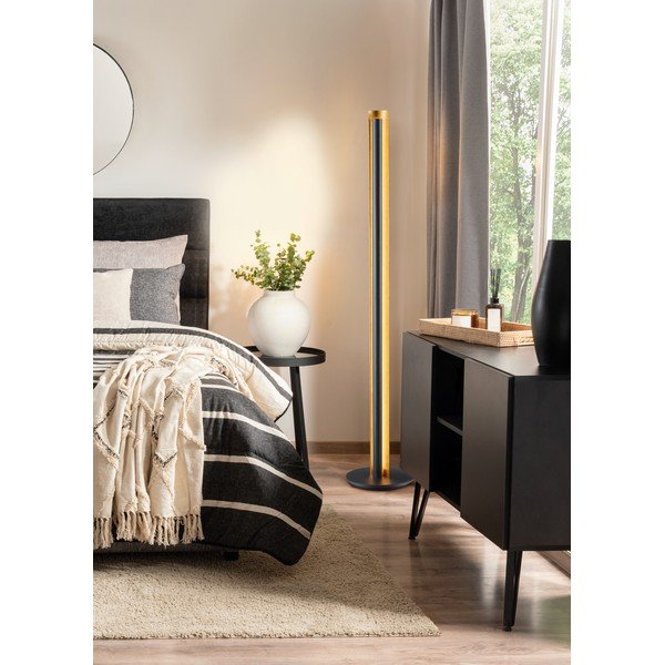 Juodos spalvos pastatomas šviestuvas LED su pritemdymo funkcija (aukštis 142,5 cm) Texel – Trio-image-1
