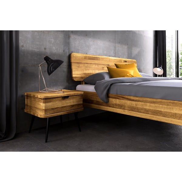 Natūralios spalvos ąžuolo medienos naktinis staliukas Kula - The Beds-image-4