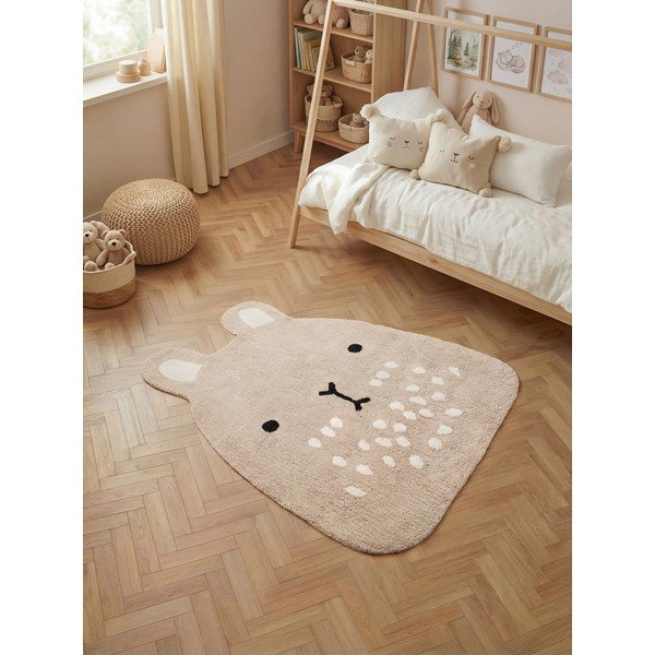 Skalbiamas/rankų darbo smėlio spalvos iš medvilnės vaikiškas kilimas 120x152 cm Snuggle Pucki – Hanse Home-image-1