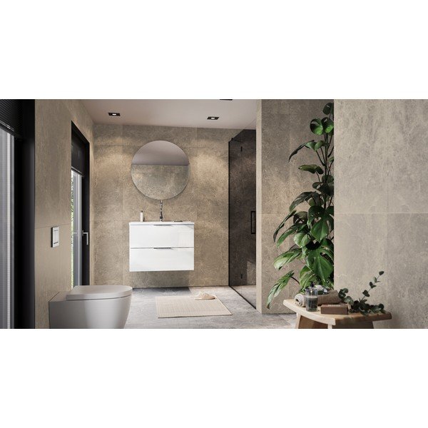 Baltos spalvos blizgus pakabinama spintelė po kriaukle 81x61 cm Celano – Germania-image-1