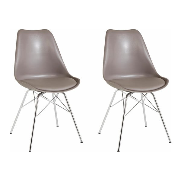 2 pilkos ir smėlio spalvos valgomojo kėdžių rinkinys Støraa Jenny