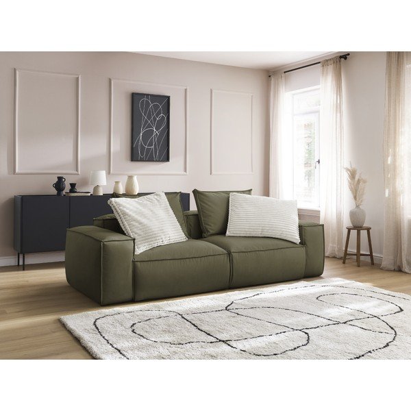 Iš dirbtinės odos sofa žalios spalvos 260 cm Boheme – Bobochic Paris-image-1