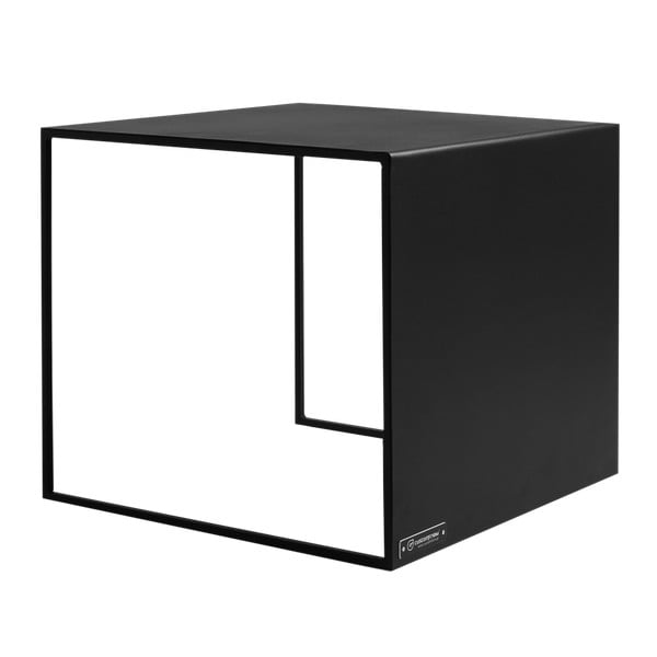 "Custom Form 2Wall" juodas kavos staliukas, 50 x 50 cm
