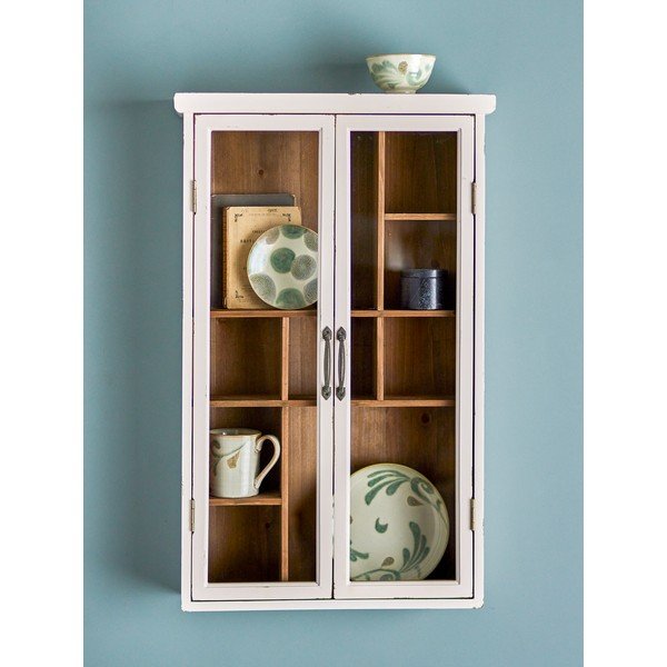 Baltos spalvos iš kėnio masyvo vitrina 50x80x14 cm Hazem – Bloomingville-image-2