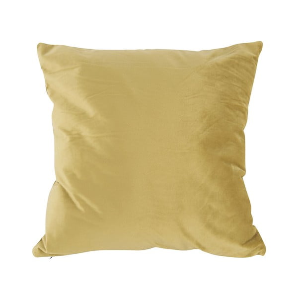 Geltona aksominė pagalvė PT LIVING Tender, 40 x 40 cm