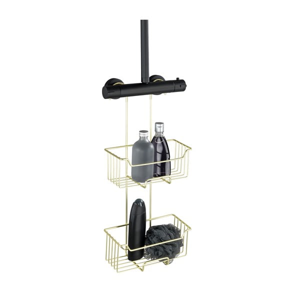 Pakabinama iš nerūdijančio plieno vonios lentyna auksinės spalvos Milo – Wenko-image-4