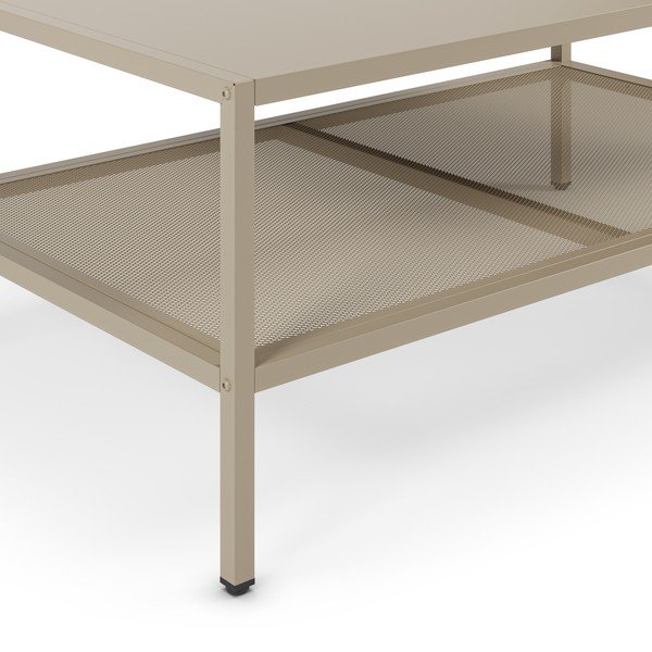 Kreminės spalvos iš metalo kavos staliukas 60x100 cm Fayna – Marckeric-image-2