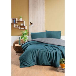 Medvilninė dvigulė paklodė/prailginta su benzino paklode/pilka 200x220 cm - Mila Home