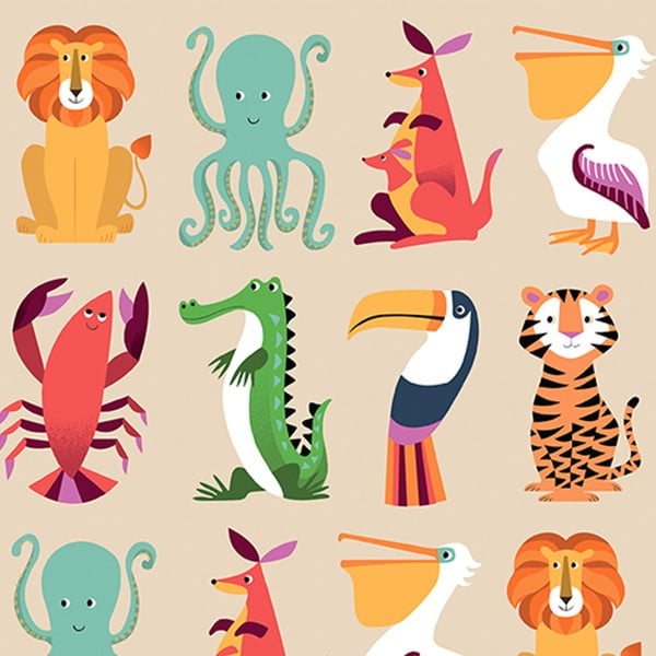 Vyniojamasis popierius Rex London Colourful Creatures