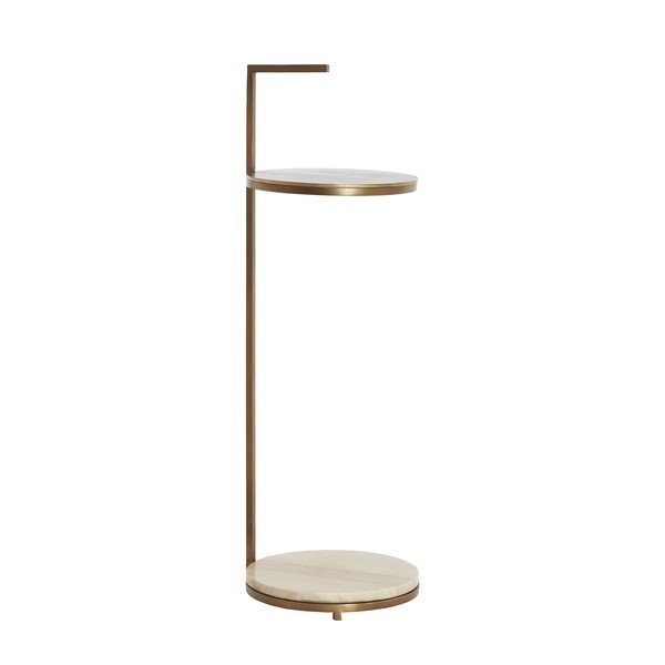 Su marmuriniu stalviršiu apvalios formos šoninis stalas ø 26 cm Leda – Light & Living