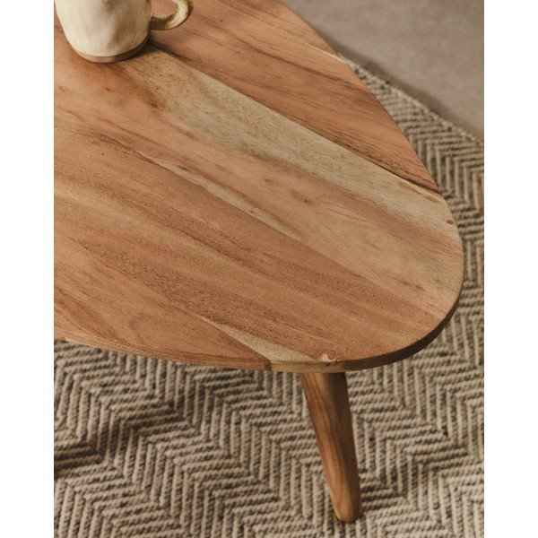 Natūralios spalvos iš akacijos masyvo kavos staliukas 60x110,5 cm Duvani – Kave Home-image-3