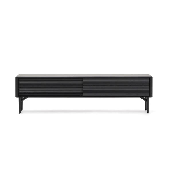 Juodos spalvos TV spintelė iš ąžuolo 200x57x35 cm Lenon – Kave Home-image-2