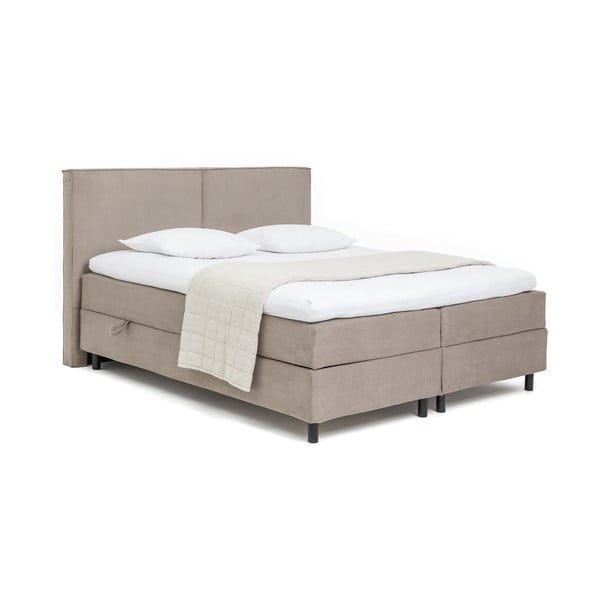 Taupe spalvos spyruoklinė lova su sandėliavimo vieta 180x200 cm Elva Bold – Bonami Selection