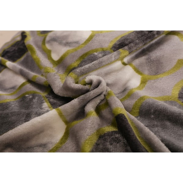 Viengulė patalynė žalios spalvos/pilkos spalvos iš mikropliušo 140x200 cm – My House-image-1