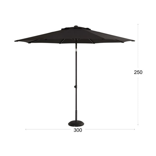 Juodas skėtis Hartman, ø 300 cm-image-1