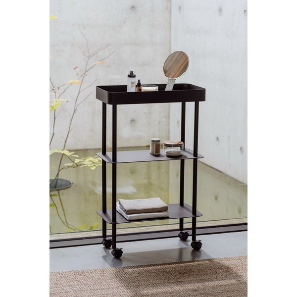 Smėlio spalvos iš metalo lentyna ant ratukų 60x97x30 cm Nolle – noo.ma-image-1