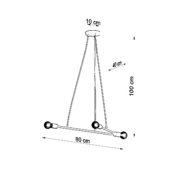 Juodas pakabinamas šviestuvas 80x40 cm Latomia - Sollux-image-3