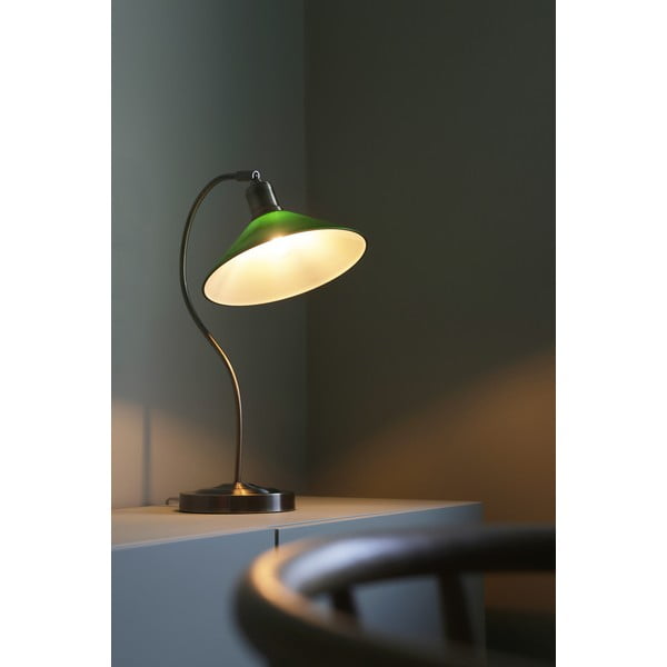Žalios spalvos/žalvario spalvos stalinis šviestuvas (aukštis 49 cm) su stiklo gaubtu Vela – Markslöjd-image-2