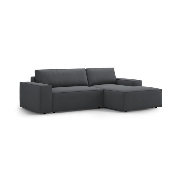 Sulankstoma kampinė sofa tamsiai pilkos spalvos (su dešiniuoju kampu) Jodie – Micadoni Home-image-3