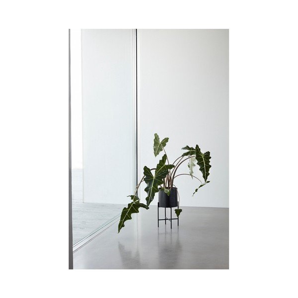 2 juodos geležies vazonų rinkinys su stovais Hübsch Haggo-image-2