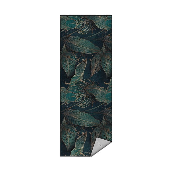 Skalbiamas kilimas smaragdinės spalvos 80x200 cm Midnight Jungle – Mila Home