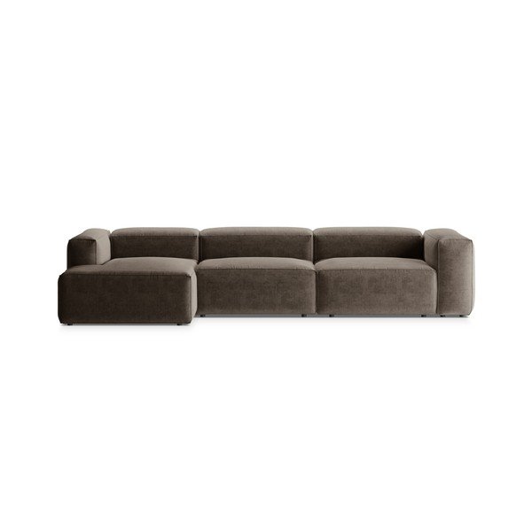 Rudos spalvos kampinė sofa (su kairiuoju kampu/su gultu) Bergamo – Cosmopolitan Design