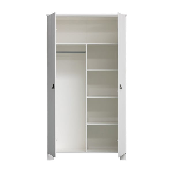 Drabužių spinta baltos spalvos iš pušies masyvo 111x202 cm Ties – WOOOD-image-2