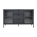 Iš metalo šoninė spintelė juodos spalvos 140x85 cm Dalby – House Nordic