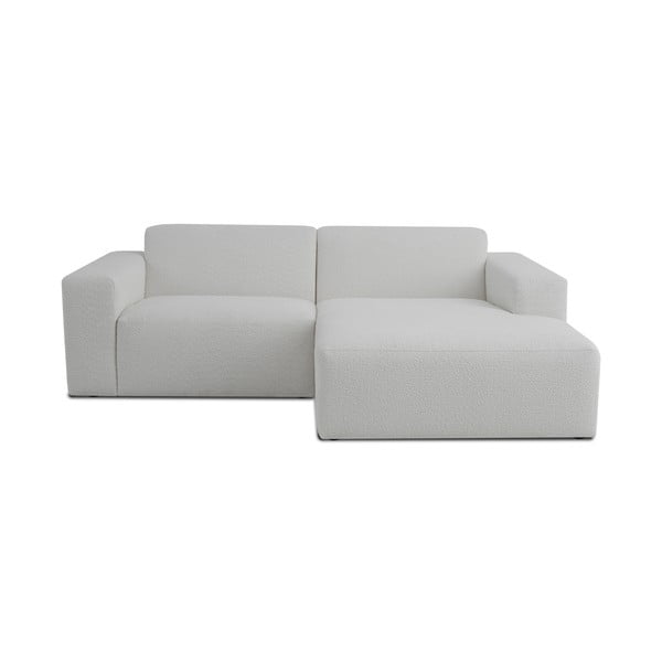 Iš boucle kampinė sofa baltos spalvos (su dešiniuoju kampu) Roxy – Scandic