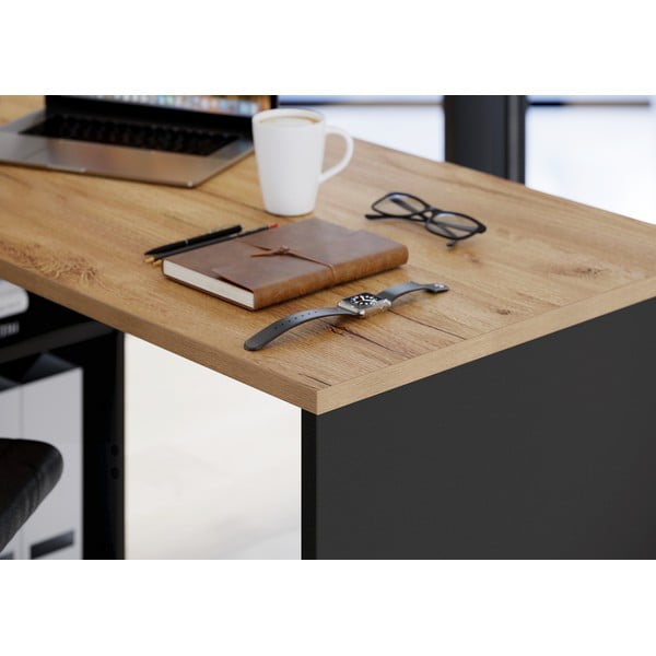 Darboo stalas su ąžuoline apdaila 146x145 cm Lissabon - Germania-image-2