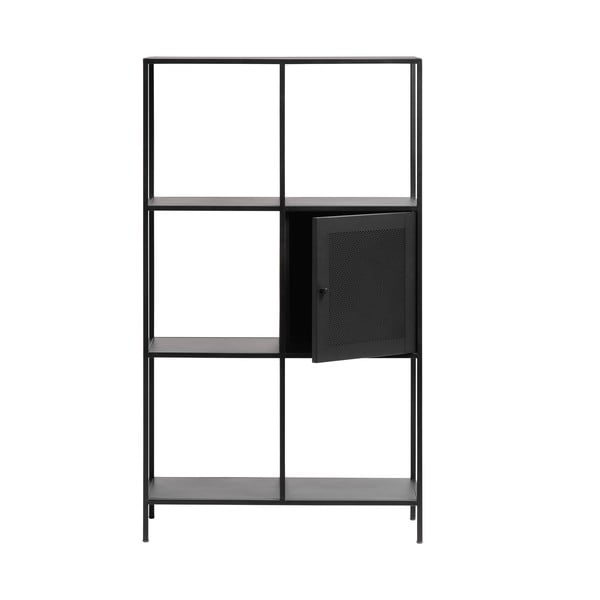 Juoda metalinė knygų spinta 80x138 cm Malibu - Unique Furniture-image-4