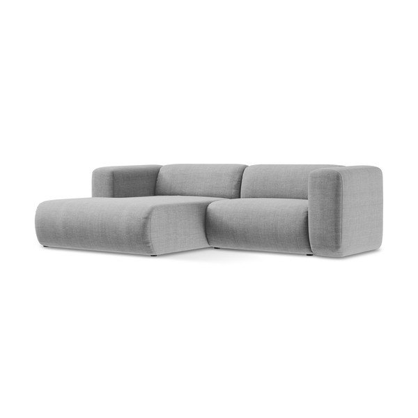 Šviesiai pilkos spalvos kampinė sofa (su kairiuoju kampu/su gultu) Ekahi – Makamii-image-2