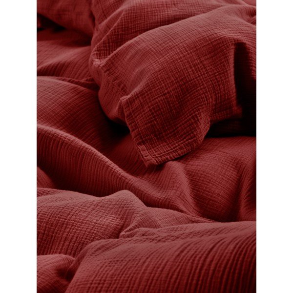 Bordo spalvos iš muslino viengulė patalynė 140x200 cm Amilia – Jotex-image-3