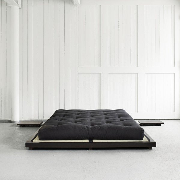 Pušies medienos dvigulė lova su čiužiniu Karup Design Dock Comfort Mat Black/Black, 140 x 200 cm-image-4