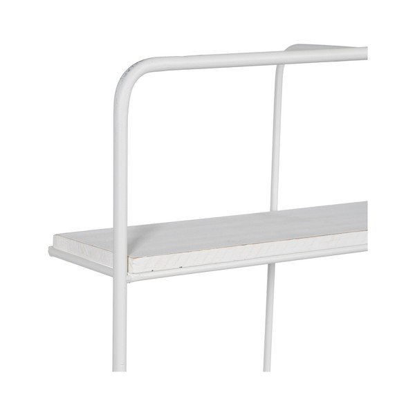 Iš metalo kelių aukštų sieninė lentyna baltos spalvos 51 cm – Ixia-image-2