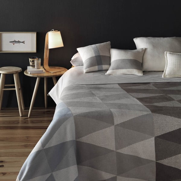 Rožinis ir pilkas medvilninis pledas Euromant Pisa, 140 x 160 cm-image-1