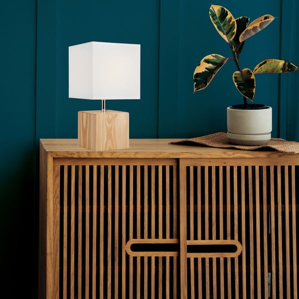 Stalinis šviestuvas šviesiai rudos spalvos (aukštis 29,5 cm) su tekstiliniu gaubtu Natura – LAMKUR-image-3