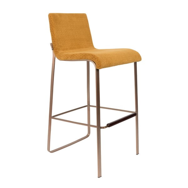 Geltonos spalvos "Dutchbone Fiore" baro kėdė, aukštis 100 cm