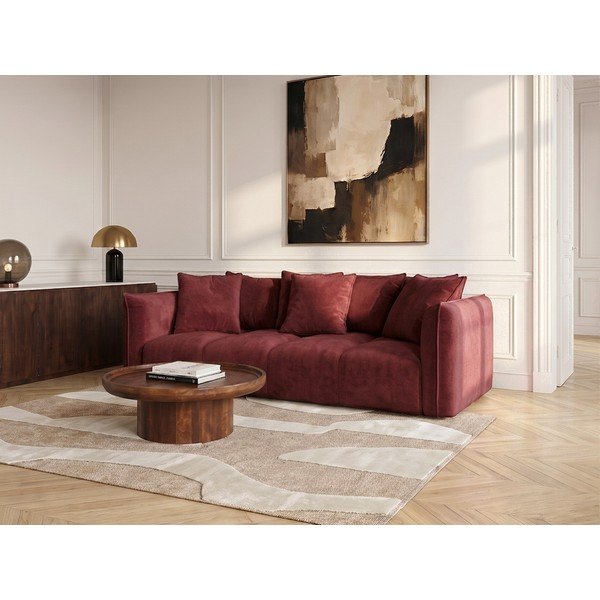 Raudonos spalvos sofa iš šenilinio audinio Harlem – Bobochic Paris-image-1