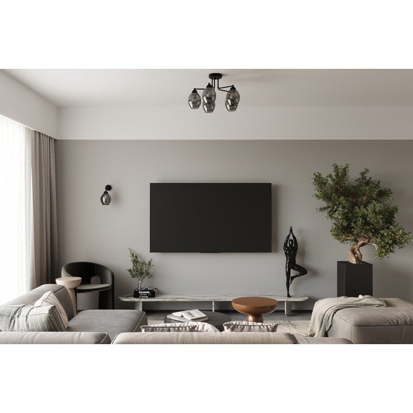 Juodos spalvos lubinis šviestuvas 59x59 cm su stiklo gaubtu Garten – Sollux-image-4
