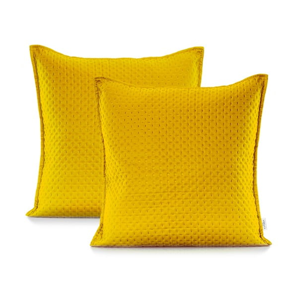Geltonos spalvos užvalkalas DecoKing Carmen, 45 x 45 cm