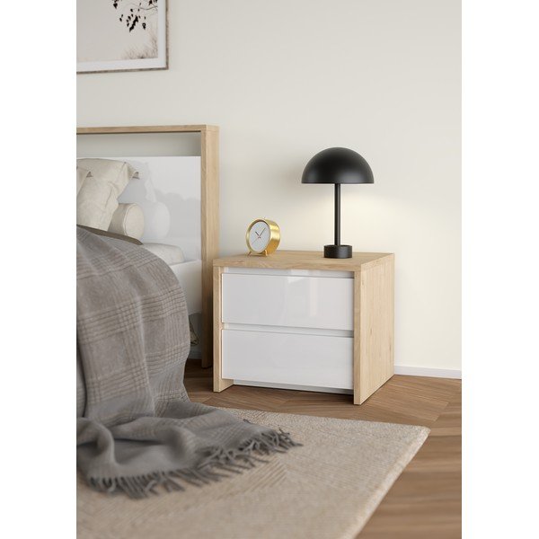 Baltos spalvos/natūralios spalvos naktinis staliukas Next – Tvilum-image-1