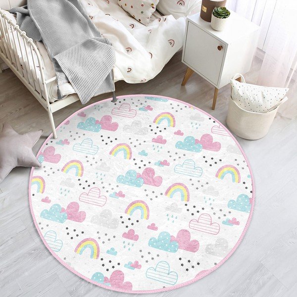 Vaikiškas kilimas baltos spalvos ø 120 cm Comfort – Mila Home-image-3