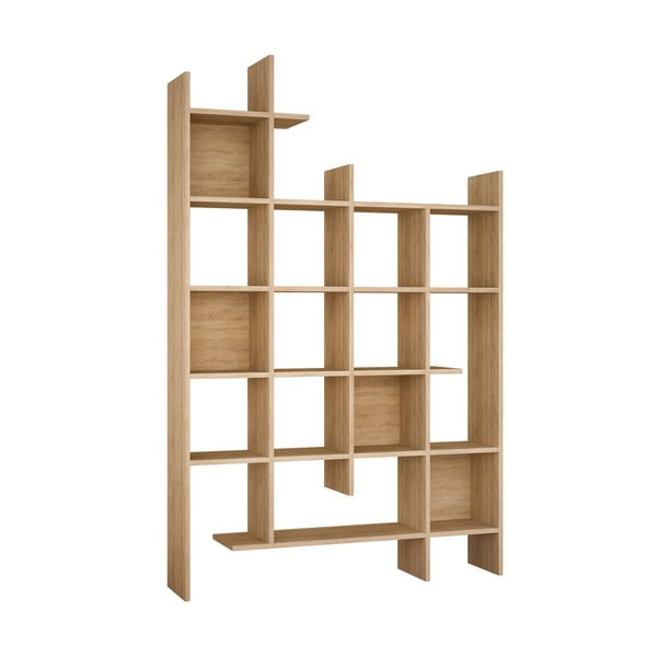 Knygų spinta  natūralios spalvos iš ąžuolo 122x188 cm Manco – Kalune Design