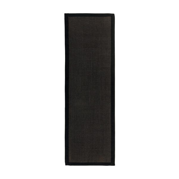 Juodas kiliminis takelis 240x68 cm Sisal - Asiatic Carpets